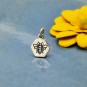 Sterling Silver Hexagon Charm with Etched Bee 