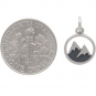 Sterling Silver Snow Capped Mountain Charm 16x10mm