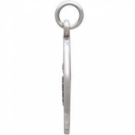 Sterling Silver Wave Charm with Bronze Stars 23x17mm