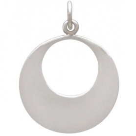 Sterling Silver Wave Charm with Bronze Stars 23x17mm