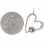 Sterling Silver Heart Charm with Pawprint 21x14mm