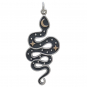 Silver Snake Pendant with Bronze Moon and Stars 38x15mm