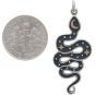 Silver Snake Pendant with Bronze Moon and Stars 38x15mm