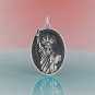 Sterling Silver Statue of Liberty Pendant 30x18mm on pink and blue background