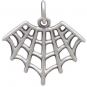 Sterling Silver Spider Web Charm 18x17mm