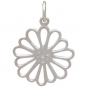 Sterling Silver Openwork Daisy Charm 21x15mm