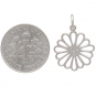 Sterling Silver Openwork Daisy Charm 21x15mm