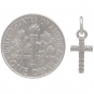 Sterling Silver Cross Charm with Clear Nano Gems 16x6mm