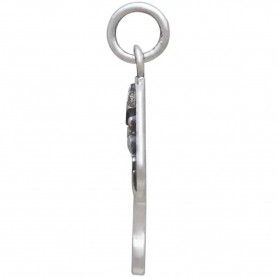 Silver Mushroom Charm with Bronze Star and Moon 21x16mm