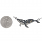 Silver Whale Charm with Bronze Star and Moon 18x36mm