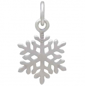 Sterling Silver Winter Snowflake Charm 17x10mm