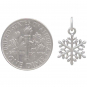 Sterling Silver Winter Snowflake Charm 17x10mm