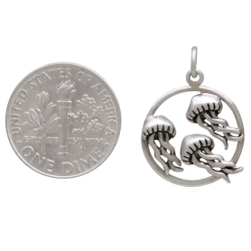 Sterling Silver Jellyfish Trio Charm with Dime