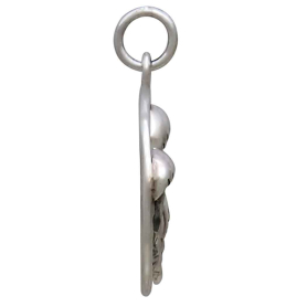 Sterling Silver Jellyfish Trio Charm Side View