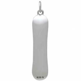 Sterling Silver Snowboard Pendant Back View