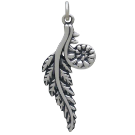 Sterling Silver Fern Pendant Front View