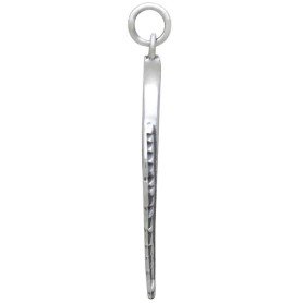 Sterling Silver Fern Pendant Side View