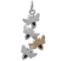 Mixed Metal Bee Cluster Charm Back View