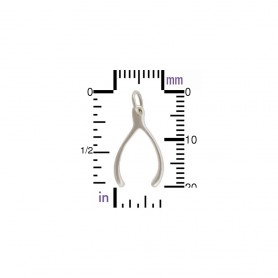 Sterling Silver Wishbone Charm 20x10mm