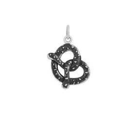 Sterling Silver Pretzel Charm 21x14mm