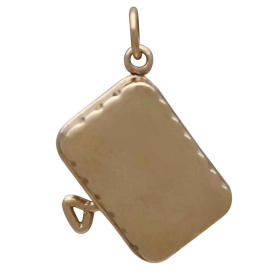 Sterling Silver and Bronze Sardine Can Charm Back View