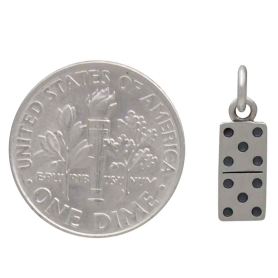 Sterling Silver Domino Charm with Dime