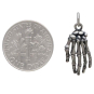 Sterling Silver Skeleton Hand Charm with Dime