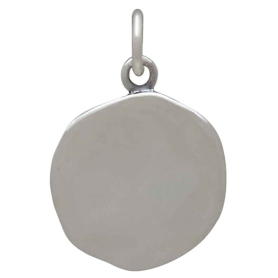 Sterling Silver Wax Seal Star of David Charm  Back View