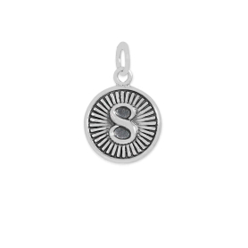Sterling Silver Lucky 8 Coin Charm 17x11mm