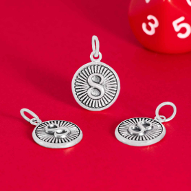 Sterling Silver Lucky 8 Coin Charm