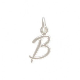 Sterling Silver Initial Charm Letter B 16x6mm