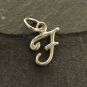 Sterling Silver Initial Charm Letter F 14x7mm