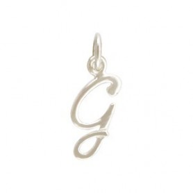 Sterling Silver Initial Charm Letter G 17x6mm