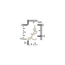 Sterling Silver Initial Charm Letter L 15x7mm