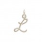 Sterling Silver Initial Charm Letter L 15x7mm