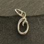 Sterling Silver Initial Charm Letter O 14x5mm