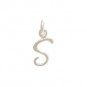 Sterling Silver Initial Charm Letter S 15x6mm