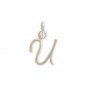 Sterling Silver Initial Charm Letter U 14x8mm