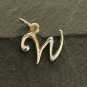 Sterling Silver Initial Charm Letter W 14x10mm