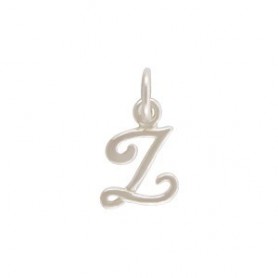 Sterling Silver Initial Charm Letter Z 14x8mm