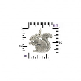 Sterling Silver Realistic Squirrel Charm 18x18mm