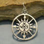Sterling Silver Compass Rose Pendant 30x20mm