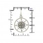 Sterling Silver Compass Rose Pendant 30x20mm