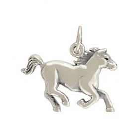 Sterling Silver Realistic Horse Charm 16x18mm