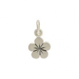 Sterling Silver Tiny Flower Charm 13x7mm