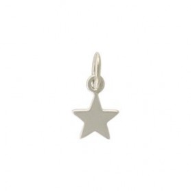 Sterling Silver Tiny Flat Star Charm 12x6mm