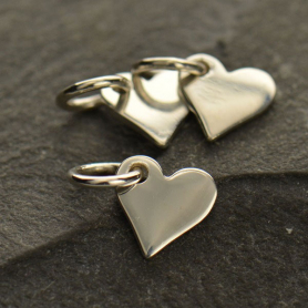 Sterling Silver Small Heart Charm 10x7mm