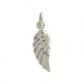 Sterling Silver Angel Wing Charm Left Side 20x6mm