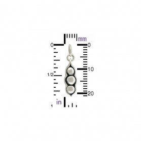 Sterling Silver Three Peas in a Pod Charm 20x5mm