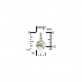 Sterling Silver 3D Baseball Charm - Sports Charms